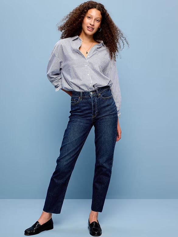 High-Waisted Button-Fly Og Straight Ankle Jeans 16 Tall